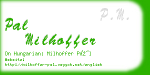 pal milhoffer business card